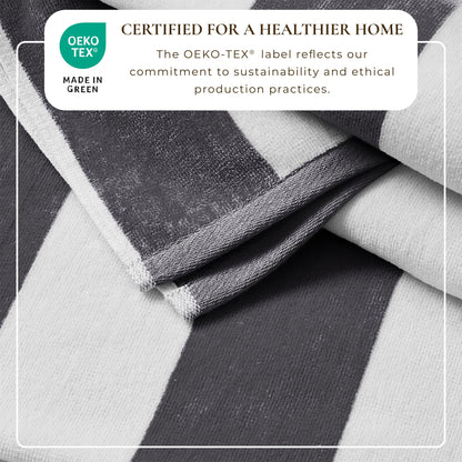 100% Cotton Velour Cabana Stripe Beach Towels - Novia Collection, Great Bay Home