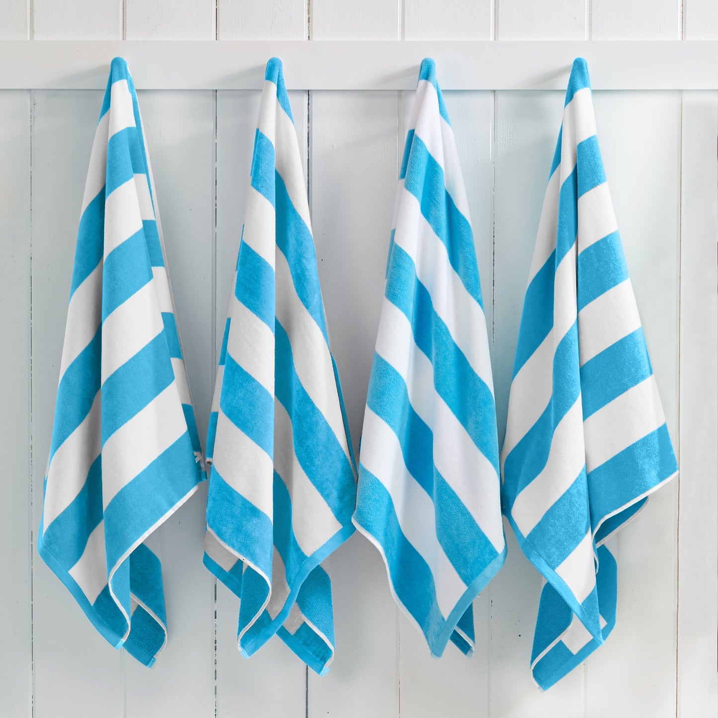 100% Cotton Velour Cabana Stripe Beach Towels - Novia Collection, Great Bay Home