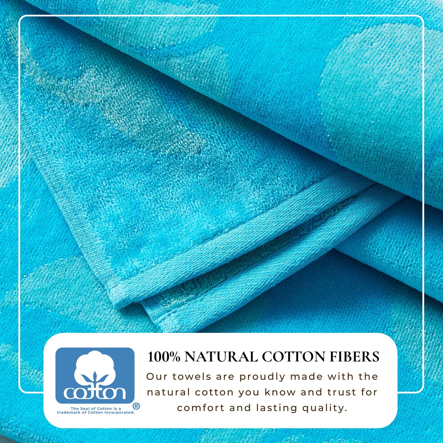 100% Cotton Velour Beach Towels 2-Pack - Maui Collection, 30" x 60"