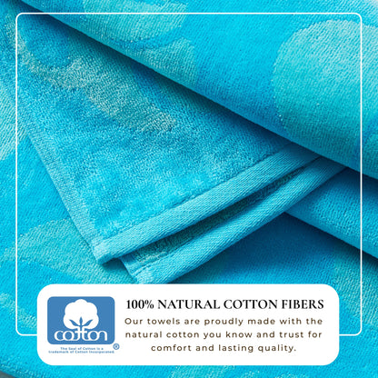 100% Cotton Velour Beach Towels 2-Pack - Maui Collection, 30" x 60"