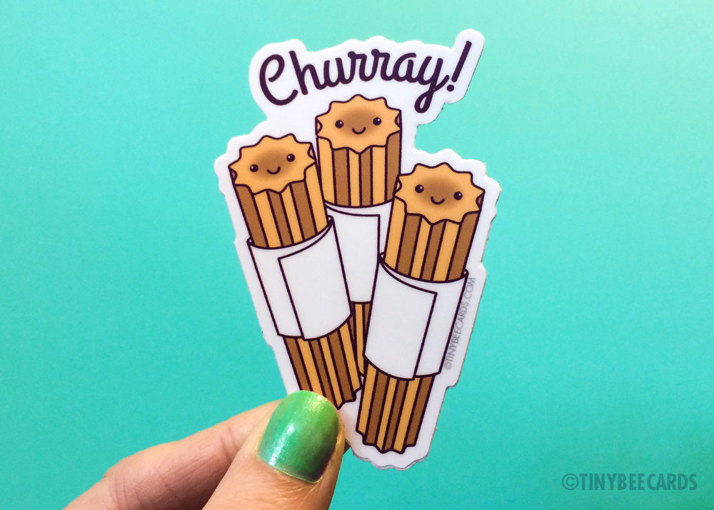 Churray! Churro Pun Vinyl Sticker