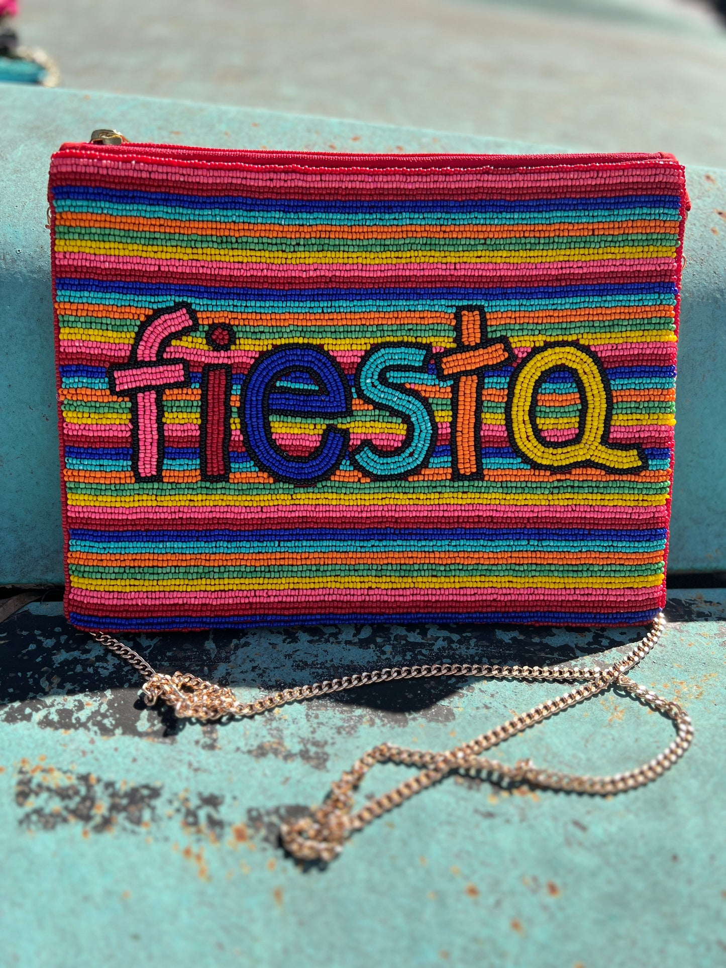 Darling Beaded Bag with Removable Gold Chain
