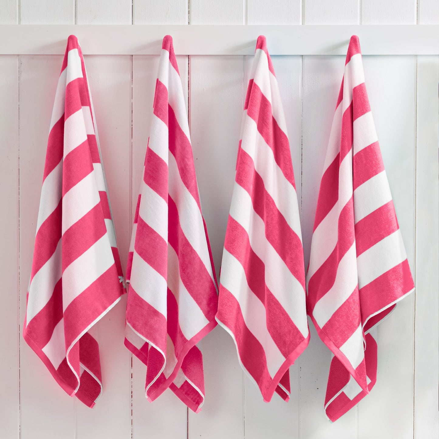 100% Cotton Velour Cabana Stripe Beach Towels - Novia Collection, Great Bay Home