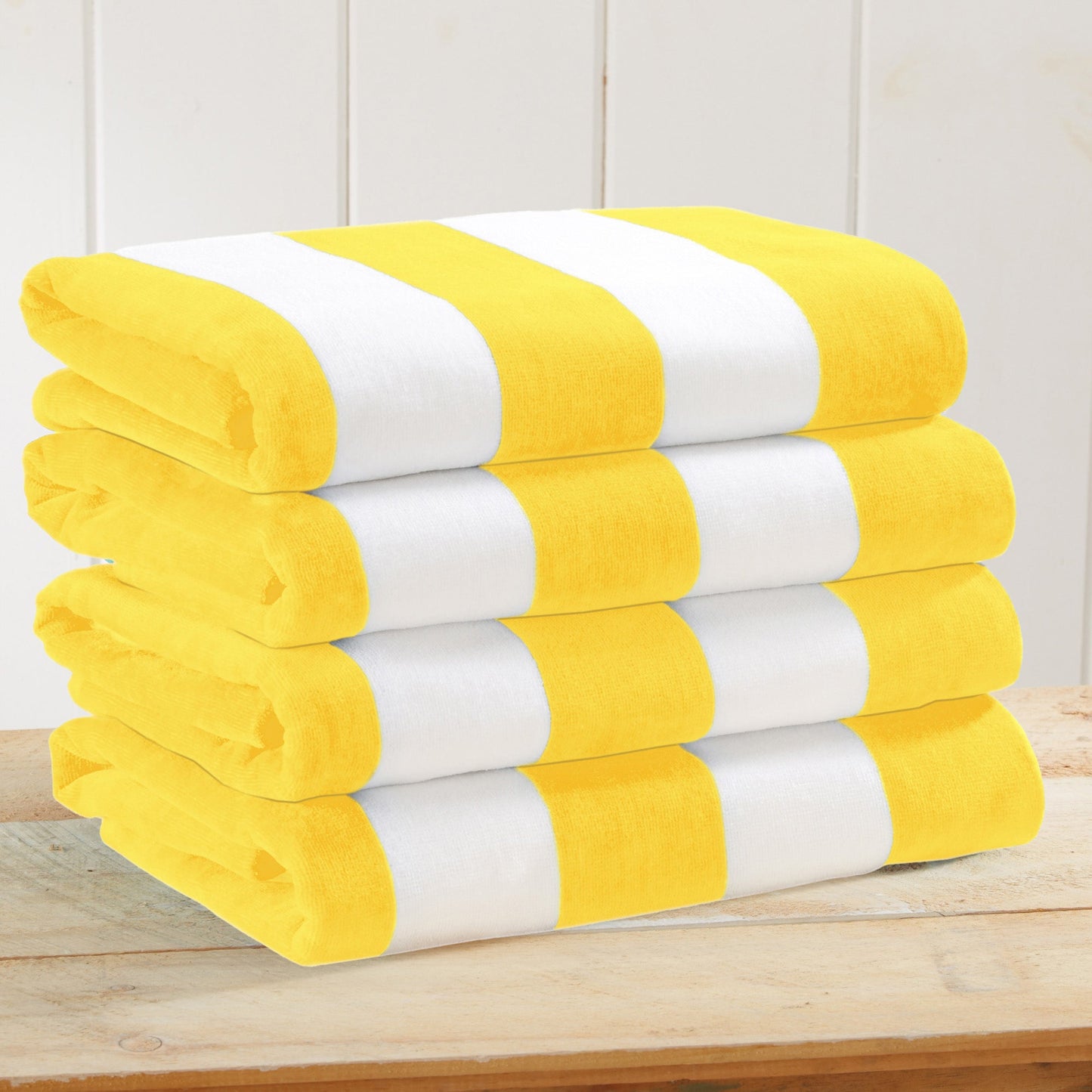 100% Cotton Velour Cabana Stripe Beach Towels - Novia Collection, Great Bay Home