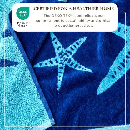 100% Cotton Velour Beach Towels 2-Pack - Maui Collection, 30" x 60"
