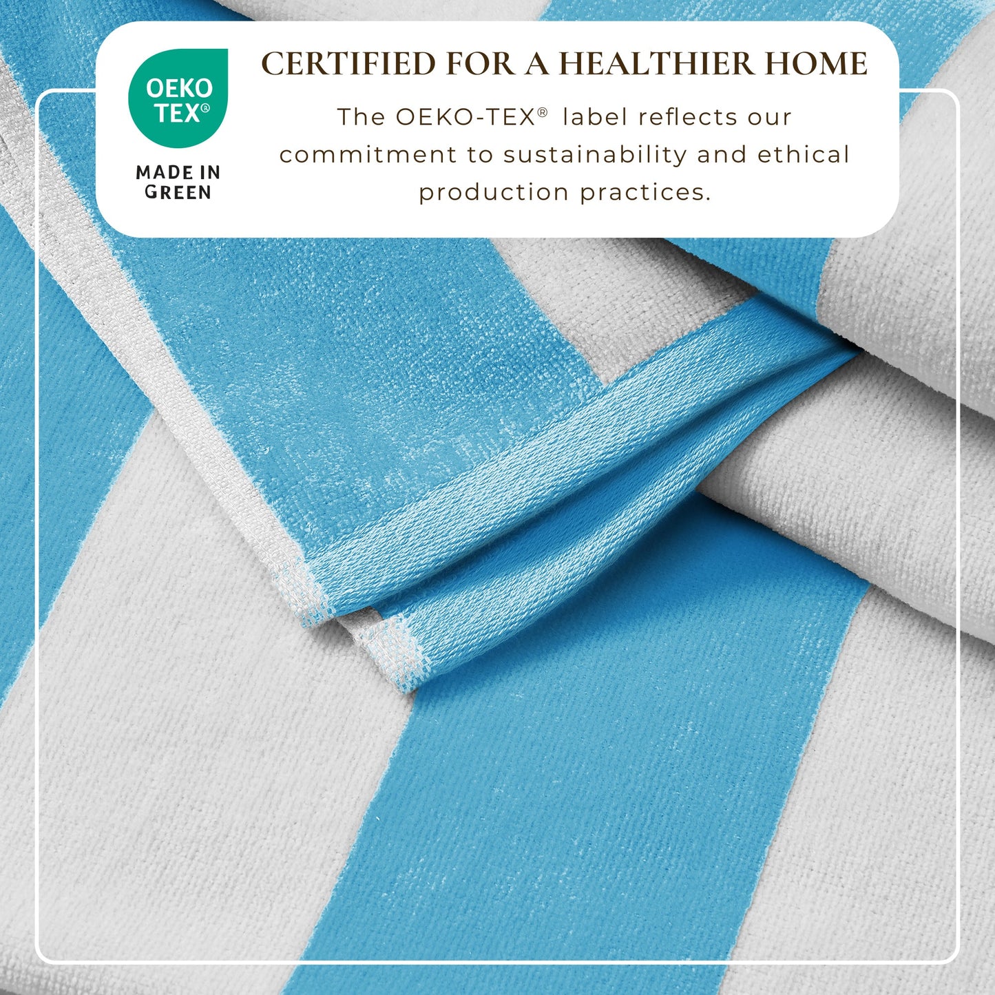 100% Cotton Velour Cabana Stripe Beach Towels - Novia Collection, Great Bay Home