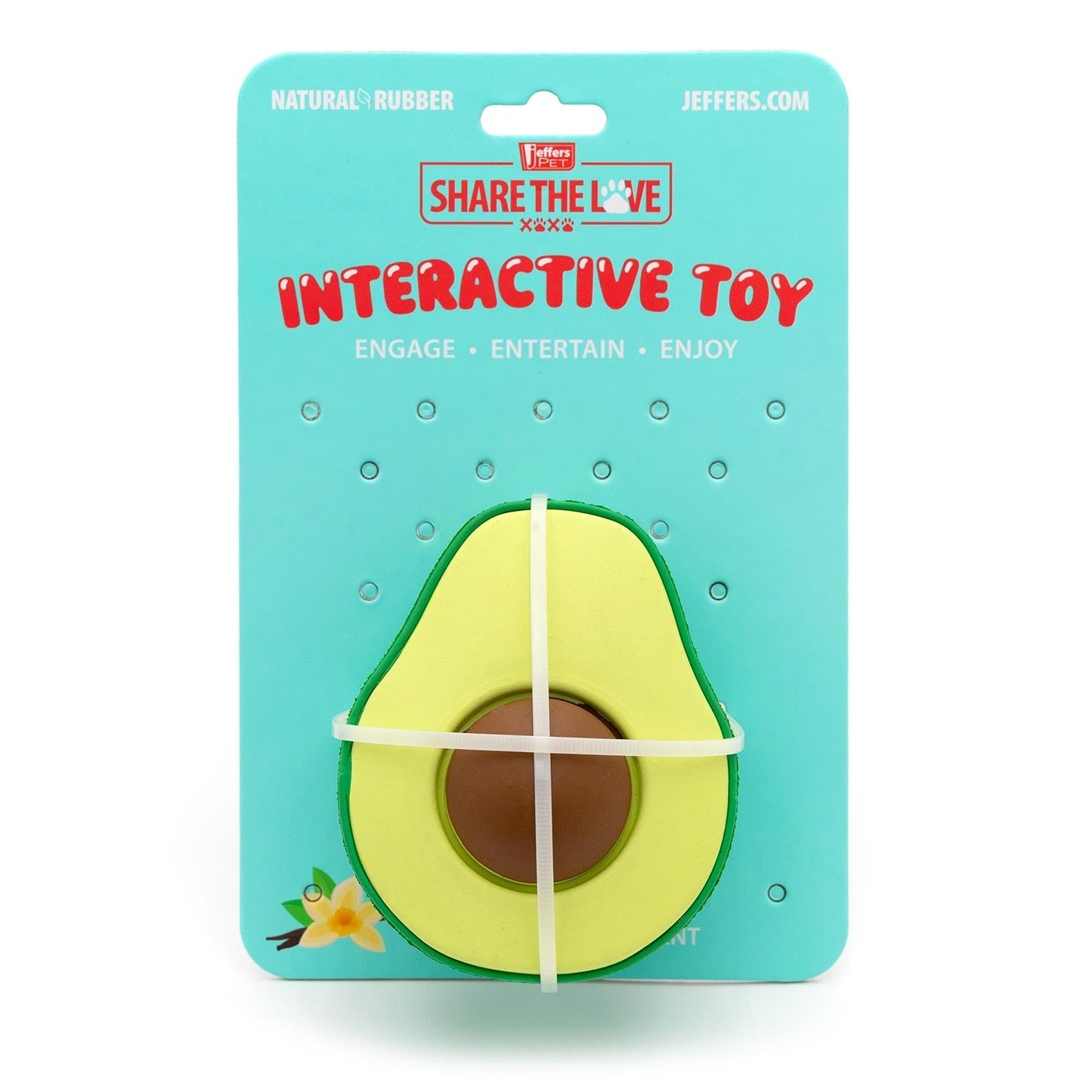 Jeffers Floating Natural Rubber Dog Chew Toy, Vanilla Scent, Avocado or Cucumber