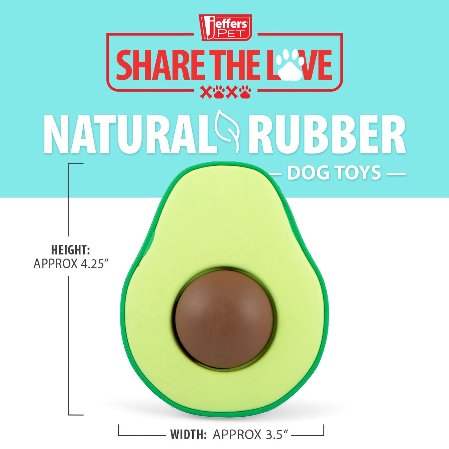 Jeffers Floating Natural Rubber Dog Chew Toy, Vanilla Scent, Avocado or Cucumber