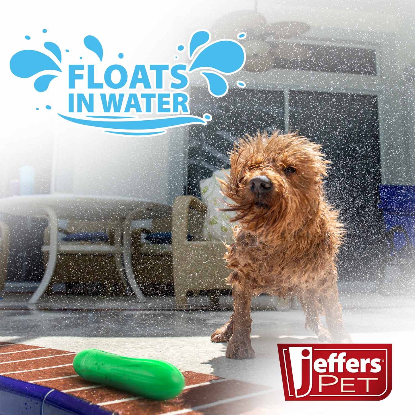 Jeffers Floating Natural Rubber Dog Chew Toy, Vanilla Scent, Avocado or Cucumber