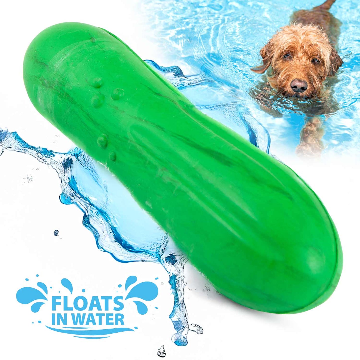 Jeffers Floating Natural Rubber Dog Chew Toy, Vanilla Scent, Avocado or Cucumber