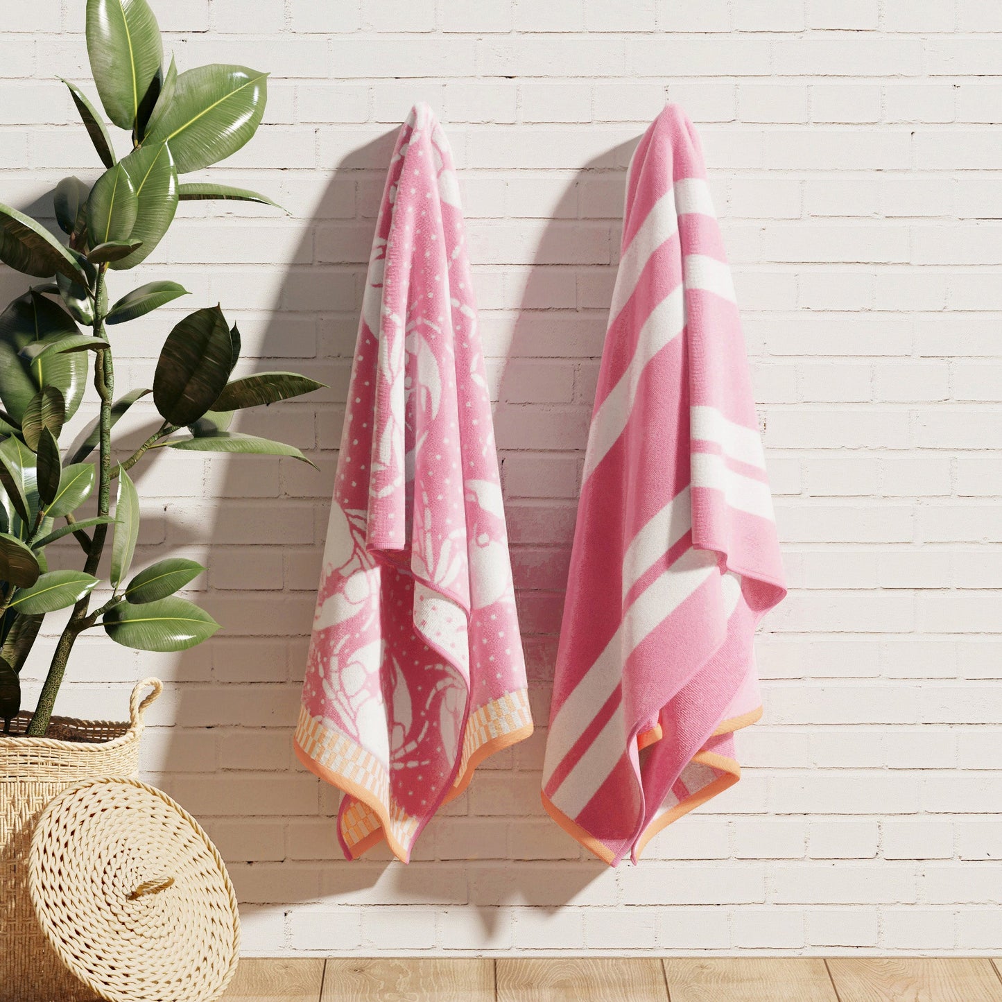 100% Cotton Velour Beach Towels 2-Pack - Maui Collection, 30" x 60"