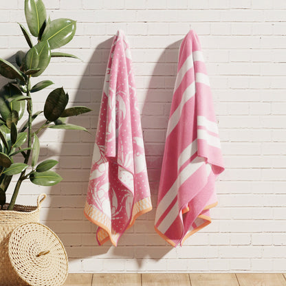 100% Cotton Velour Beach Towels 2-Pack - Maui Collection, 30" x 60"