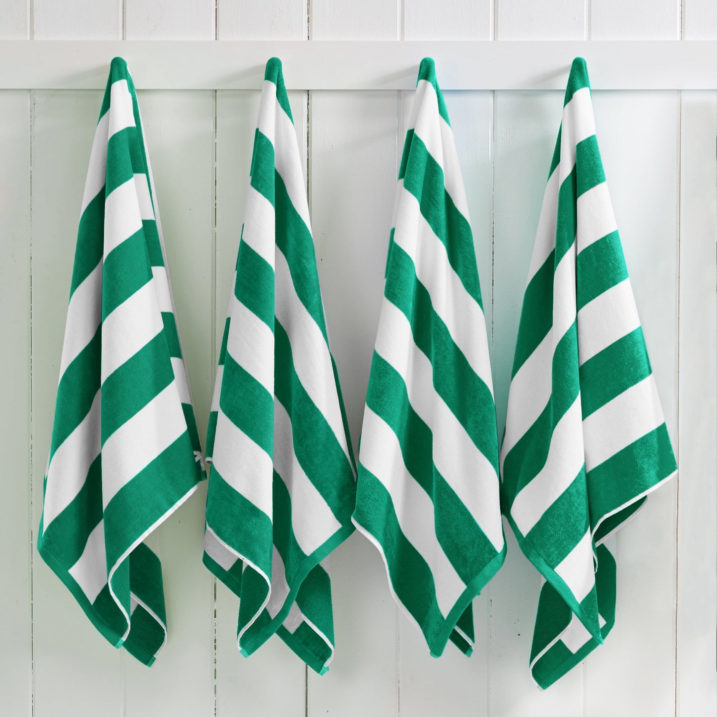 100% Cotton Velour Cabana Stripe Beach Towels - Novia Collection, Great Bay Home