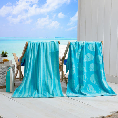 100% Cotton Velour Beach Towels 2-Pack - Maui Collection, 30" x 60"