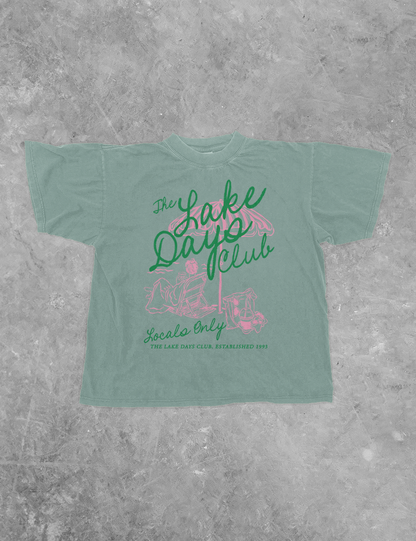 The Lake Days Club Summer Boxy Cotton T-Shirt, 4 Colors, S to 3XL