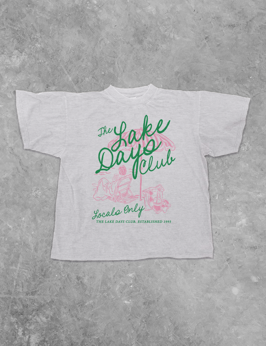 The Lake Days Club Summer Boxy Cotton T-Shirt, 4 Colors, S to 3XL