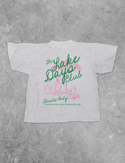 The Lake Days Club Summer Boxy Cotton T-Shirt, 4 Colors, S to 3XL