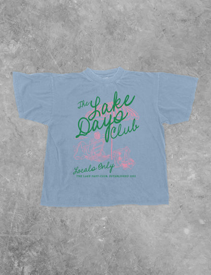 The Lake Days Club Summer Boxy Cotton T-Shirt, 4 Colors, S to 3XL