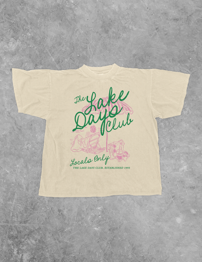 The Lake Days Club Summer Boxy Cotton T-Shirt, 4 Colors, S to 3XL