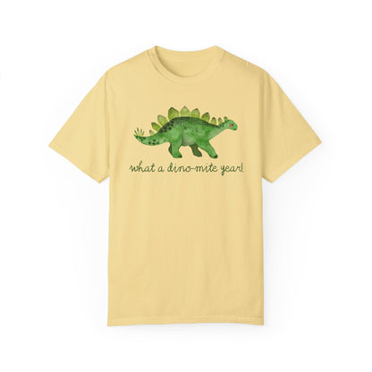 What a Dino-Mite Year T-Shirt - Last Day of School Dinosaur Tee for Teachers, Comfort Colors