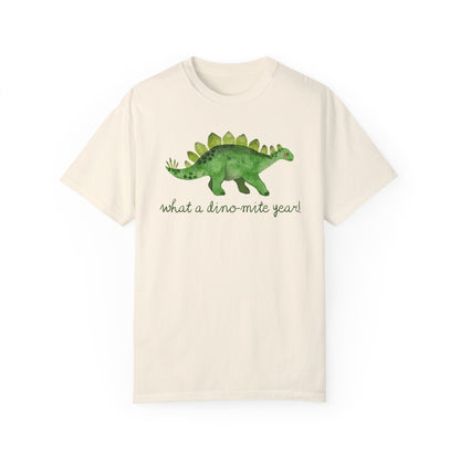 What a Dino-Mite Year T-Shirt - Last Day of School Dinosaur Tee for Teachers, Comfort Colors