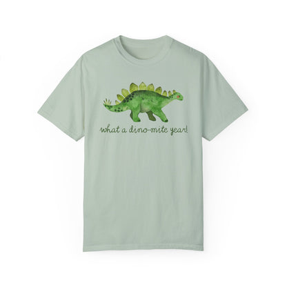 What a Dino-Mite Year T-Shirt - Last Day of School Dinosaur Tee for Teachers, Comfort Colors