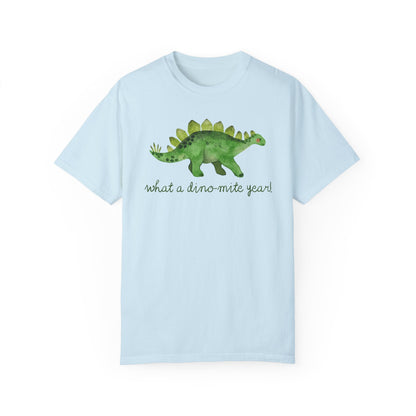 What a Dino-Mite Year T-Shirt - Last Day of School Dinosaur Tee for Teachers, Comfort Colors