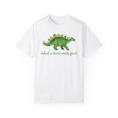 What a Dino-Mite Year T-Shirt - Last Day of School Dinosaur Tee for Teachers, Comfort Colors
