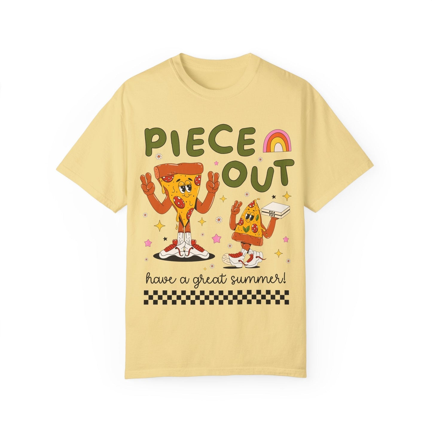 Piece Out T-Shirt - Last Day of School Pizza Peace Sign Funny Teacher Tee, Comfort Colors