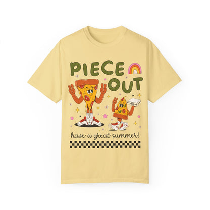 Piece Out T-Shirt - Last Day of School Pizza Peace Sign Funny Teacher Tee, Comfort Colors