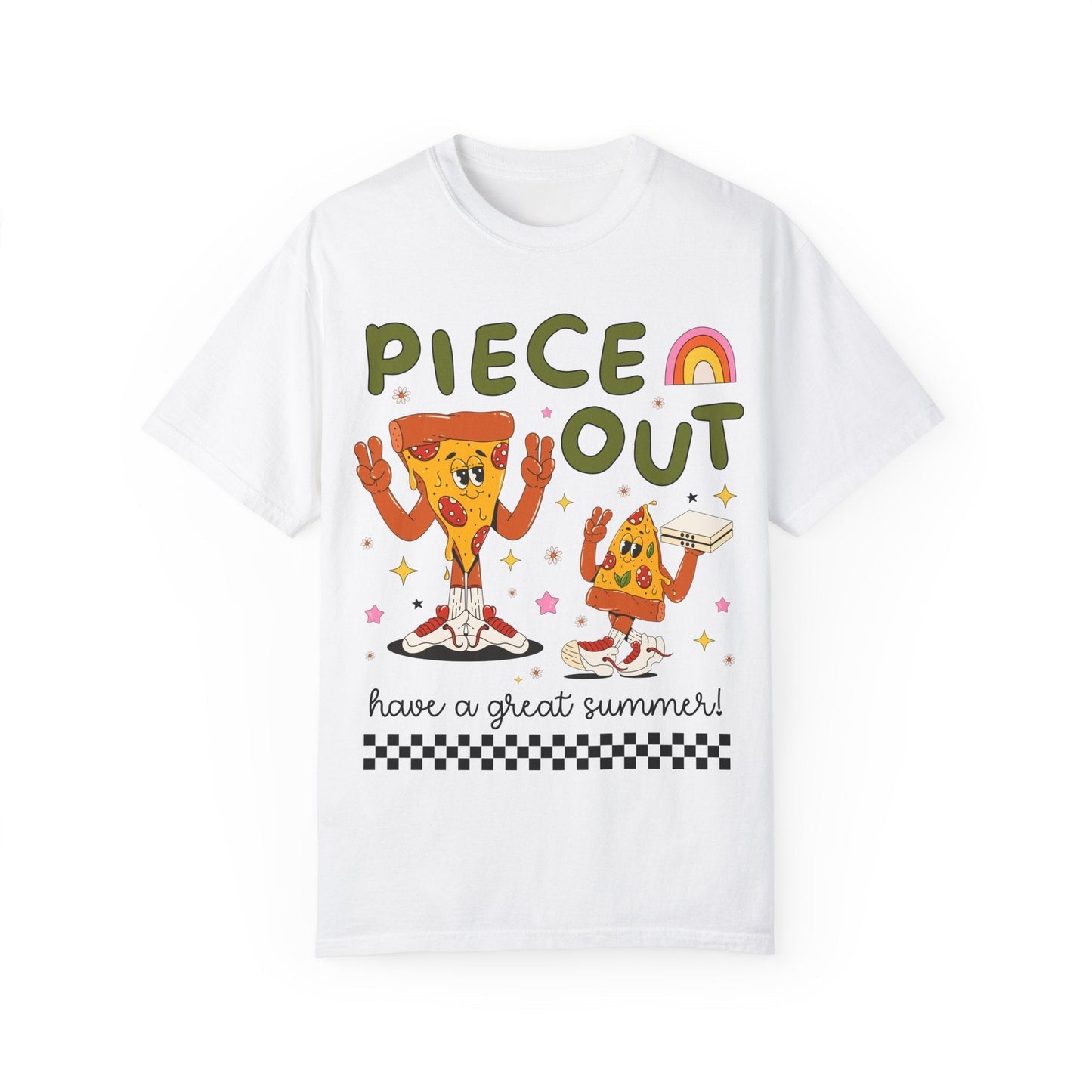 Piece Out T-Shirt - Last Day of School Pizza Peace Sign Funny Teacher Tee, Comfort Colors