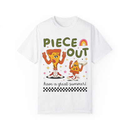 Piece Out T-Shirt - Last Day of School Pizza Peace Sign Funny Teacher Tee, Comfort Colors
