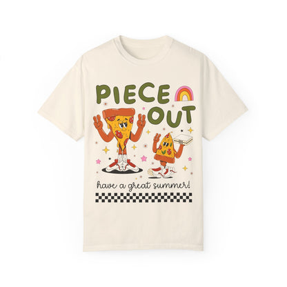 Piece Out T-Shirt - Last Day of School Pizza Peace Sign Funny Teacher Tee, Comfort Colors