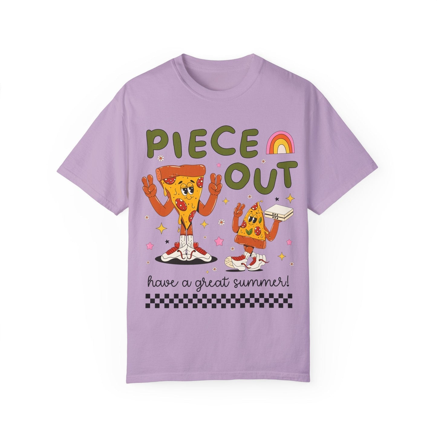 Piece Out T-Shirt - Last Day of School Pizza Peace Sign Funny Teacher Tee, Comfort Colors