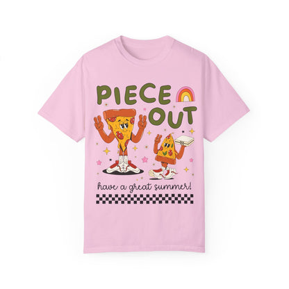 Piece Out T-Shirt - Last Day of School Pizza Peace Sign Funny Teacher Tee, Comfort Colors