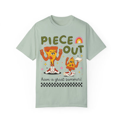 Piece Out T-Shirt - Last Day of School Pizza Peace Sign Funny Teacher Tee, Comfort Colors
