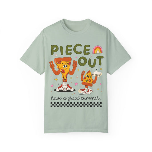 Piece Out T-Shirt - Last Day of School Pizza Peace Sign Funny Teacher Tee, Comfort Colors