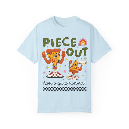 Piece Out T-Shirt - Last Day of School Pizza Peace Sign Funny Teacher Tee, Comfort Colors