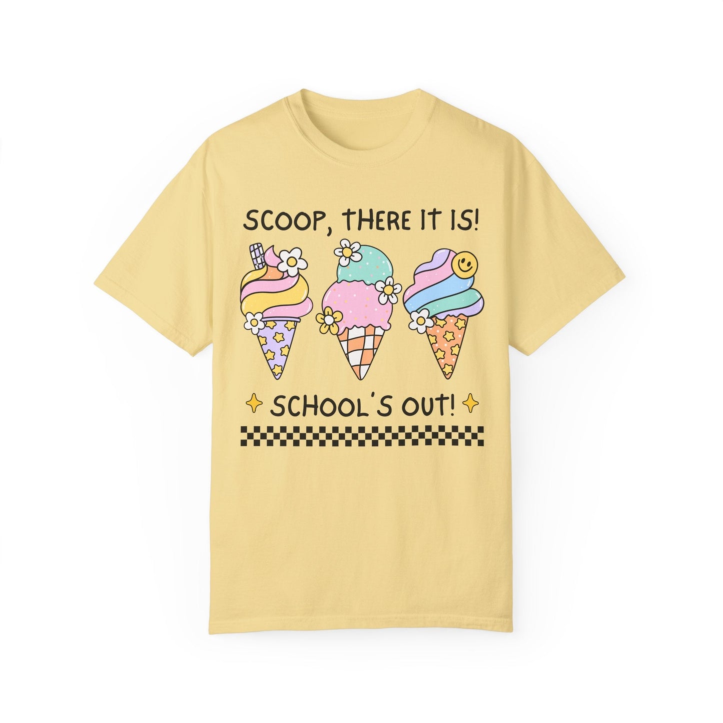 Class Dismissed Ice Cream T-Shirt - Funny Last Day of School Tee for Kindergarten and First Grade Teachers, Comfort Colors