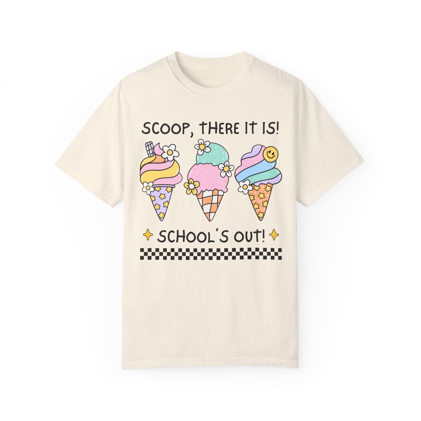 Class Dismissed Ice Cream T-Shirt - Funny Last Day of School Tee for Kindergarten and First Grade Teachers, Comfort Colors