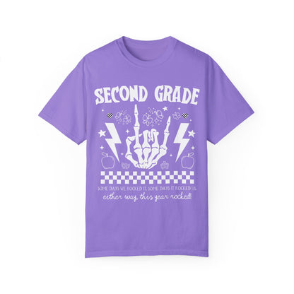 This Year Rocked T-Shirt - Funny Last Day of School Rocker Skeleton Tee for Third Grade Teachers, Comfort Colors