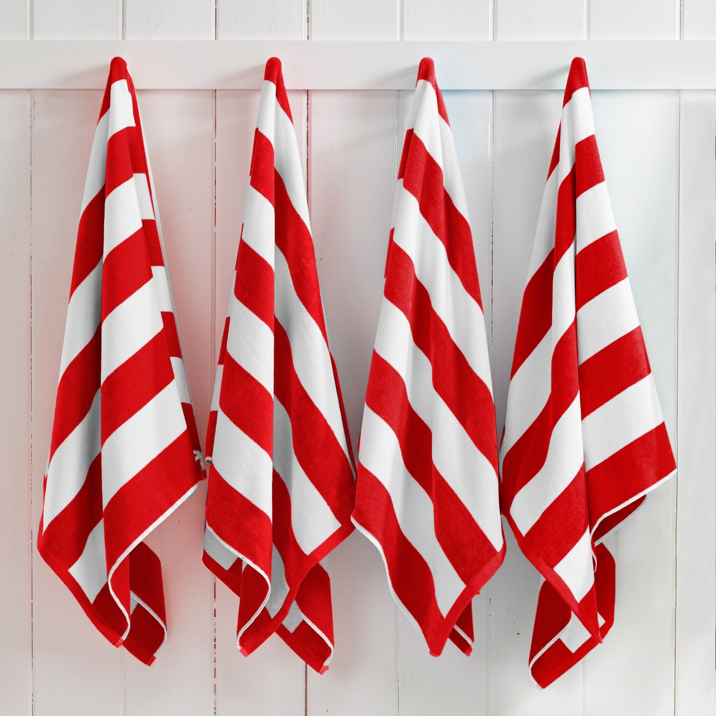 100% Cotton Velour Cabana Stripe Beach Towels - Novia Collection, Great Bay Home