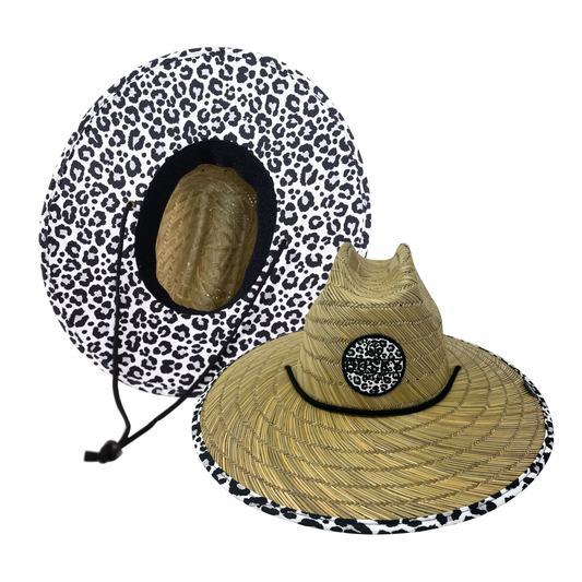 Snow Leopard Straw Hat - UPF 50 Sun Protection, Bosky Hat Co.
