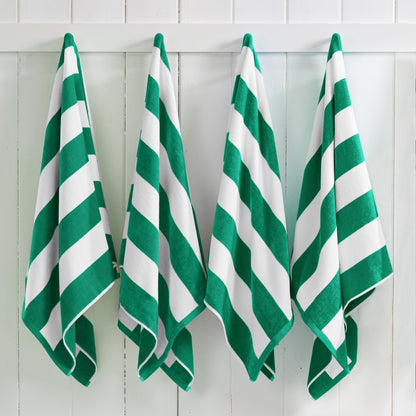 100% Cotton Velour Cabana Stripe Beach Towels - Novia Collection, Great Bay Home