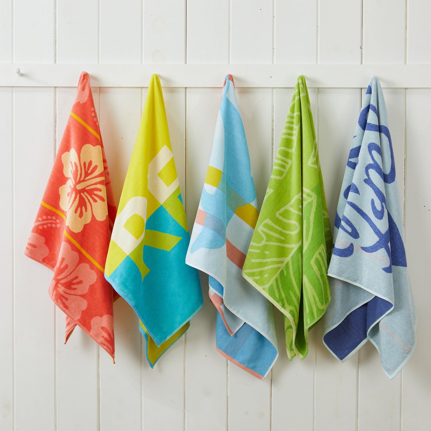 100% Cotton Vibrant Beach Towels 2-Pack - Boca Collection, 30" x 60"