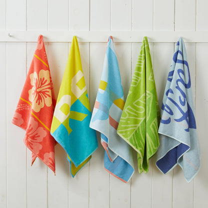 100% Cotton Vibrant Beach Towels 2-Pack - Boca Collection, 30" x 60"