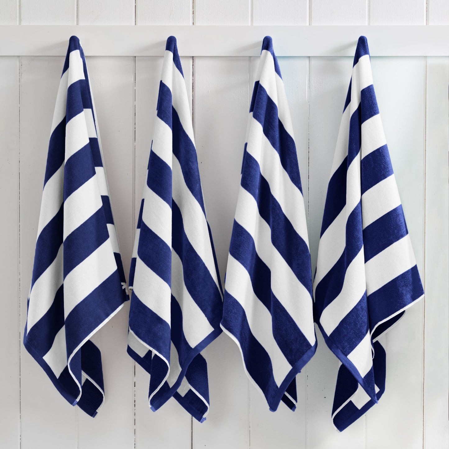 100% Cotton Velour Cabana Stripe Beach Towels - Novia Collection, Great Bay Home