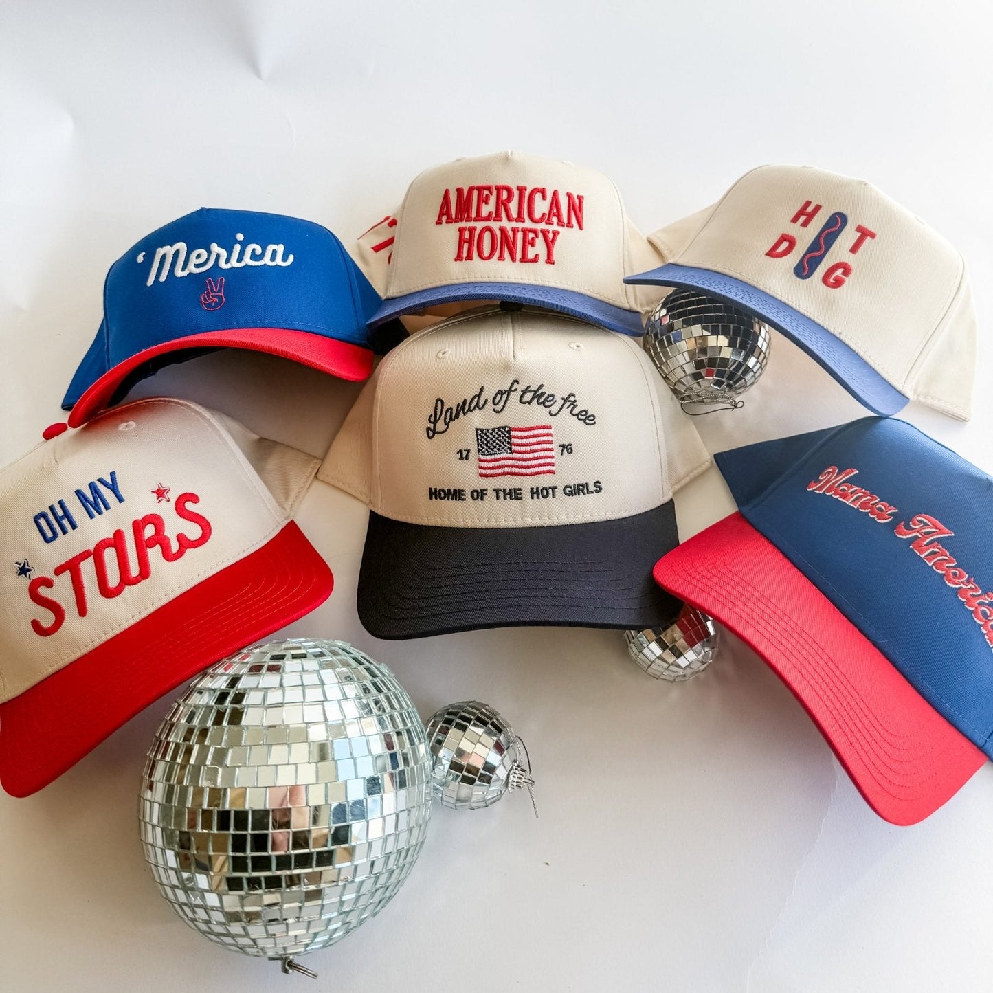 'Merica Trucker Hat - Patriotic Embroidered Snapback Hat