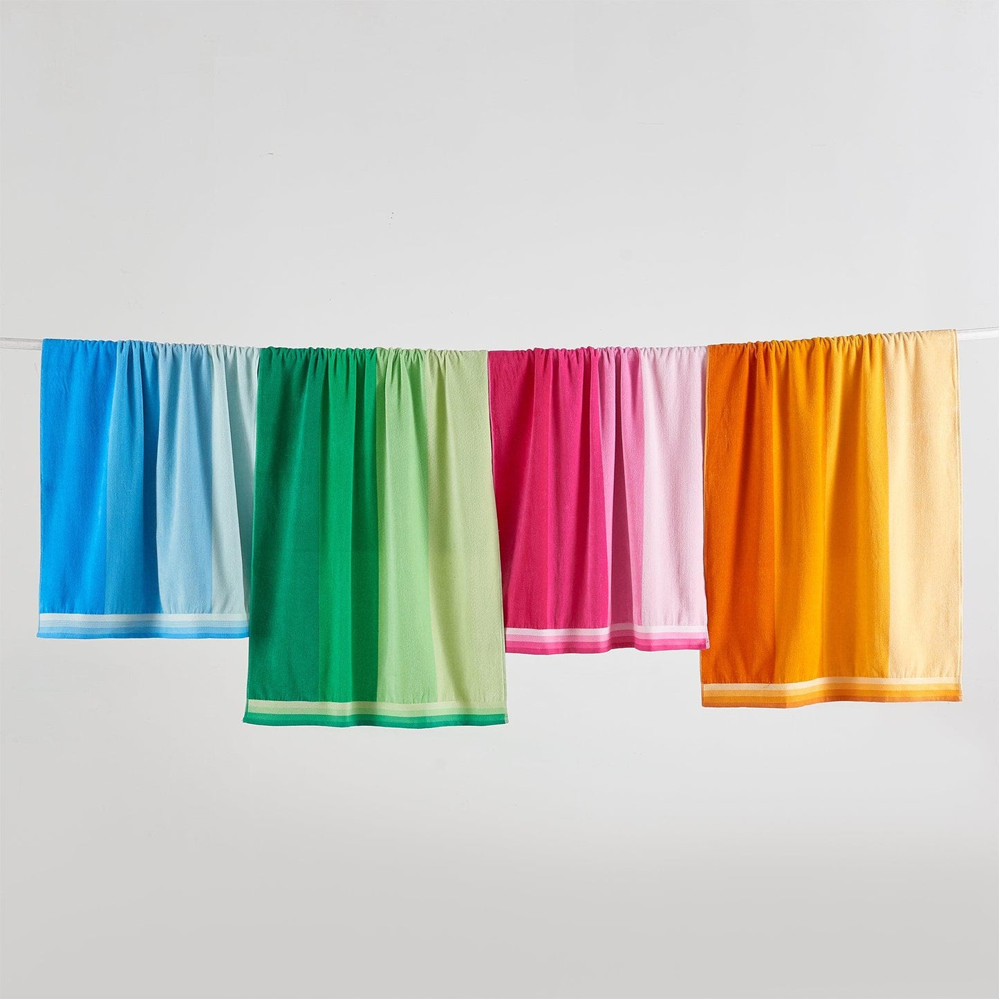 100% Cotton Velour Cabana Stripe Beach Towels - Novia Collection, Great Bay Home