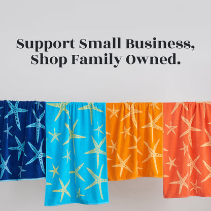 100% Cotton Velour Beach Towels 2-Pack - Maui Collection, 30" x 60"